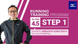 【SUB4.5：①導入期】ドローインって何？怪我を防ぐフォームを意識する（ミズノ ランニングトレーニングプログラム）