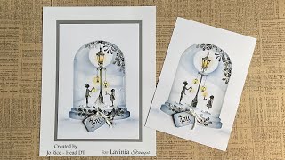 Festive Dome scene by Jo Rice #laviniastamps #festivedome #christmascard