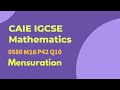 CAIE IGCSE Mathematics | 0580 M16 P42 Q10