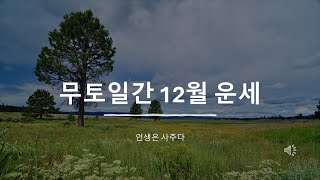 무토일간 12월 운세 주의할 부분