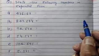 Write the decimal numbers in expanded form