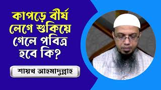 কাপড়ে বীর্য লেগে শুকিয়ে গেলে পবিত্র হবে কি? শায়খ আহমাদুল্লাহ প্রশ্ন উত্তর পর্ব | ADINAF Digonto