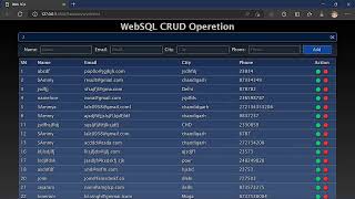 WebSQL CRUD Operation with Email Validation using JS,CSS,HTML,WebSQL