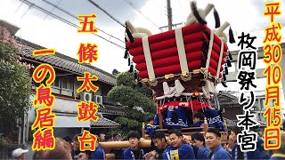 平成30年 枚岡祭り五條太鼓台 一の鳥居