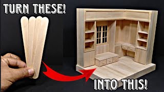 Making This Miniature Set Using Popsicle Sticks| Miniature Furniture