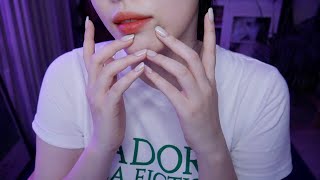 ASMR long nails Visual trigger, Mouth sound 💜