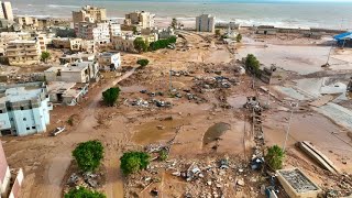 ЖАХ! Наслідки повені в лівійському місті Дерна Aftermath of flood in the Libyan city of Derna