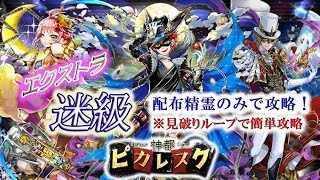 【黒猫のウィズ】神都ピカレスク　エクストラ迷級　配布精霊のみでサブクエ3枚抜き攻略　※魔道杯報酬未使用　※見破りループで簡単攻略！