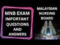 MNB EXAM IMPORTANT QUESTIONS AND ANSWERS | Malaysian Nursing Board | #mnbexam | #ljm #lbm #malaysia