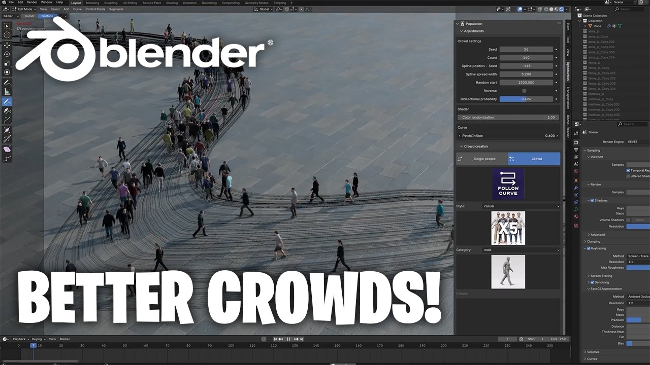 Crowd Simulations Got Way Better In Blender Population V2 Youtube