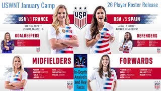 USWNT 2019 JANUARY CAMP ROSTER RELEASE ● VS FRANCE AND SPAIN ● NEWS, ANALYSIS, + FIRST GAMES OF 2019