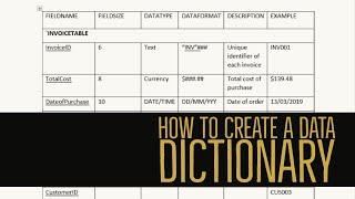 How to create a DATA DICTIONARY (Hospital Transport Database)