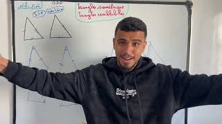 المثلثاث المتشابهة و المثلثات المتقايسة للثالثة اعدادي les triangles semblables et isométriques