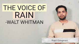 The Voice of the Rain by Walt Whitman in hindi summary and explanation