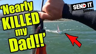 Kiter lands on his DAD!!!  Ep-165  Send it Sunday never!!!