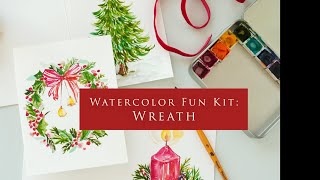 Painting a Christmas Wreath, Using Jean's Watercolor Kit Pages