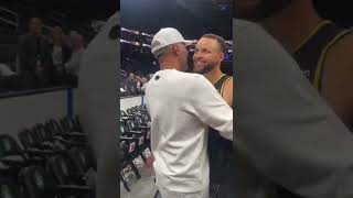 Stephen Curry & Dell Curry have EMOTIONAL moment after game 4 #shorts #nbafinals ￼