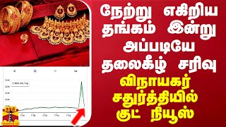 நேற்று எகிறிய தங்கம் இன்று அப்படியே தலைகீழ் சரிவு...விநாயகர் சதுர்த்தியில் குட் நியூஸ்