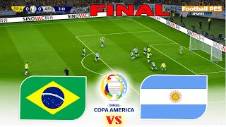 Brazil vs Argentina - Final Copa America 2024 - Full Match & All Goals | PES Gameplay PC