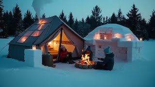 Surviving 2 Nights in Deep Snow with an XXL Tent – Extreme Winter Camping Adventure!