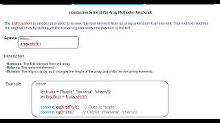 Mastering JavaScript: The Shift Array Method Explained