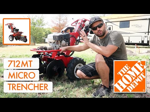 Home Depot Trencher Rental DIY Barreto 712MTH Micro Trencher Guide