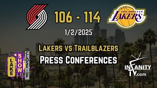 Lakers vs Trailblazers Post Game Press Conference - Jaxson Hayes \u0026 Max Christie