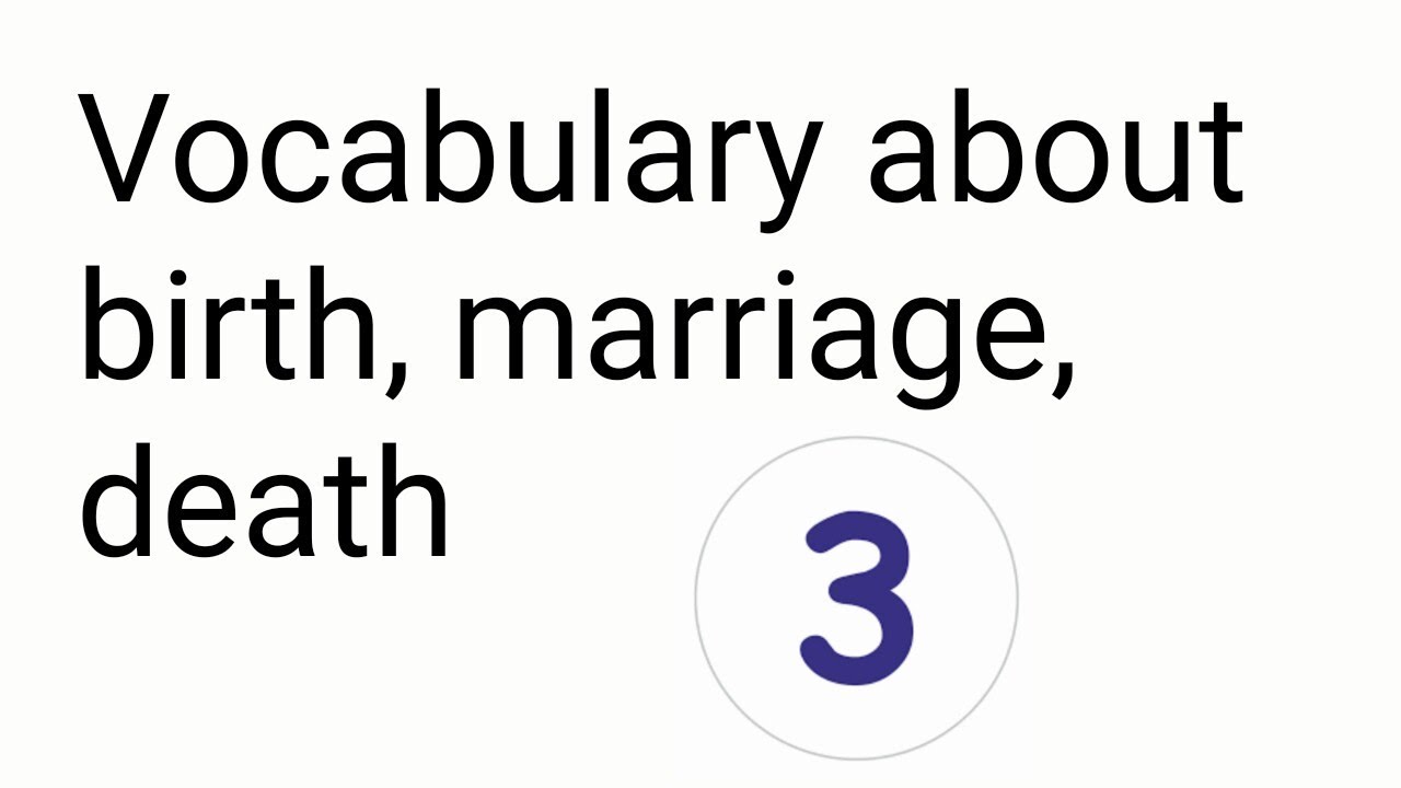 Vocabulary About Birth, Marriage , Death For Elementry Level Episode 3 ...