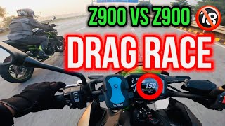 Z900 vs Z900 Drag Race 🔥 | Top Speed | loud  exhaust in india |