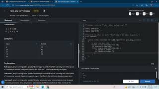 Tom and Jerry Chase Starter 77 codechef solution in java