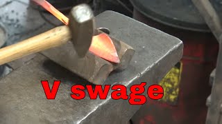 V swage or V block - fabricated blacksmithing tool