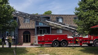 The Omaha fire department battle a two-alarm blaze at an apartment complex