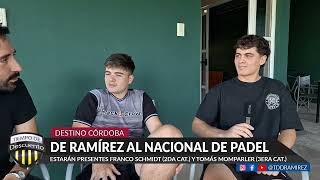 Franco Schmidt y Tomás Momparler competirán en el Nacional de Padel en Córdoba