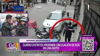 Dilo Fuerte: Cuatro distritos prohíben circulación de dos personas en una moto