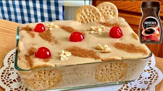 Postre FRIO de cafe cremosito  con galletas Marías ECONOMICO RIQUÍSIMO 😋carlota de cafe