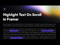 How to: Highlight Text on Scroll in Framer