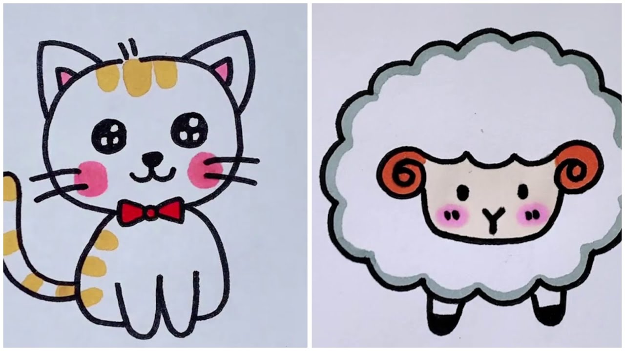 Cute Cartoon Animals To Draw Step By Step