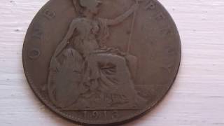 A 1913 Old One Penny Big Coin