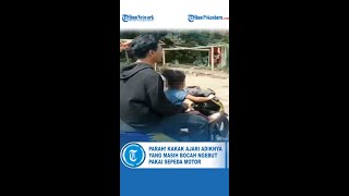 PARAH! Kakak Ajari Adiknya Yang Masih Bocah Ngebut Pakai Sepeda Motor