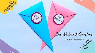Eid Mubarak greeting card/DIY - SURPRISE MESSAGE CARD FOR EID /Pull Tab Origami Envelope Card#shorts