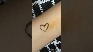 heart beat henna tattoo| mahndi se tattoo banane ka tarika | simplae henna tattoo #youtubeshorts