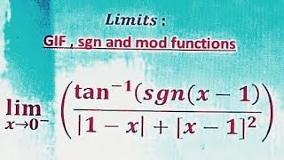 Limits involving greatest Integer Function, Signum function and modulus function .