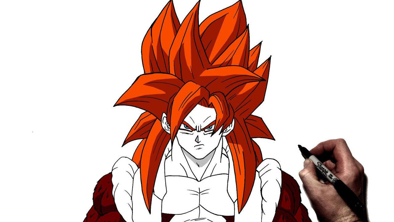 How To Draw Gogeta Ssj 4 Step By Step Dragonball Youtube