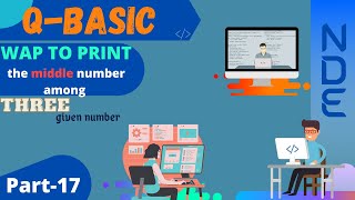 Q-BASIC / 17th PROGRAM / WAP to print the middle number among any three given number.
