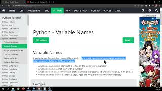 W3schools Python Variable Names