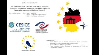 Berlin deviendra-t-il la première puissance militaire en Europe ? Table ronde virtuelle. 09/05/2022