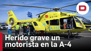 Herido muy grave un motorista tras salirse de la A-4 en Valdemoro