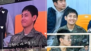 BTS V / Taehyung at a Football Match Grabs All The Attention from Audience