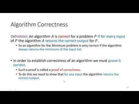 Minimum Algorithm - Loop Invariant - Proof Of Correctness - Discrete ...