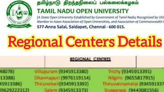 Tamilnadu Open University regional centre details 👍